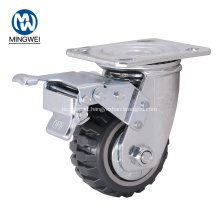 4 Inch Industrial Swivel PVC Caster With Brake